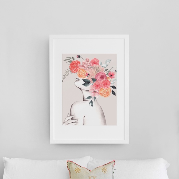Abstract Floral Woman Wall Art Print Unframed - Picture 3 of 16